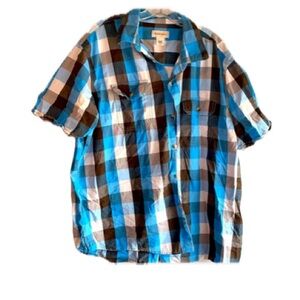 Ruff Hewn XXL Plaid Check Pattern Button Down Cotton Shirt